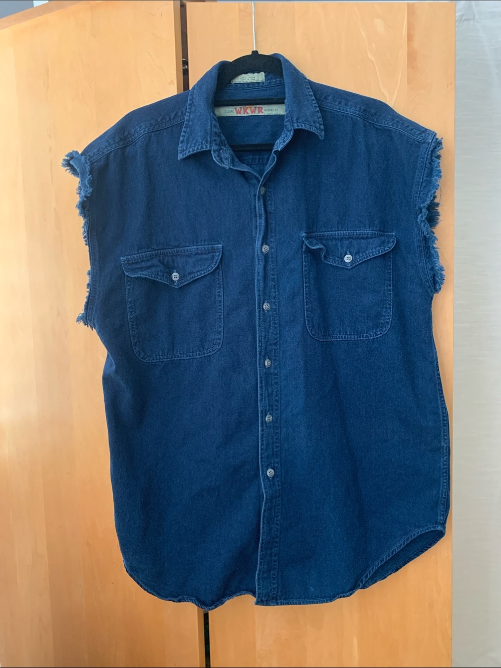 Anchor Blue WKWR Dark Blue Denim Sleeveless Shirt Size L